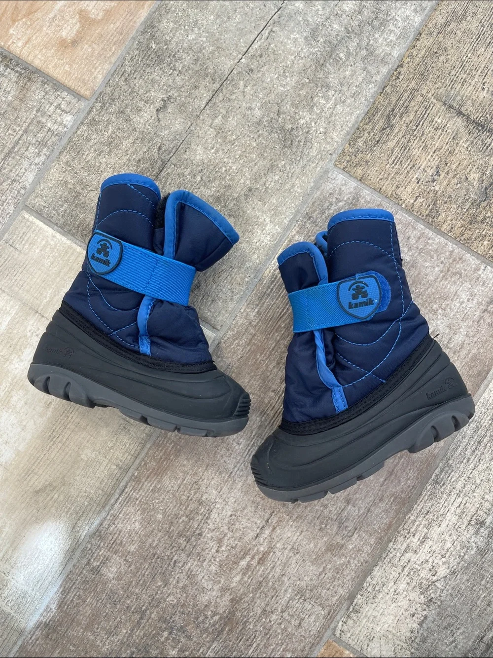 Kamik Blue Winter Snow Boots with Plush Lining Kids Unisex size 7